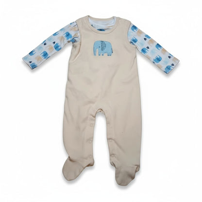 Pyjama bébé mixte à motif éléphant – Ensemble doux 2 pièces