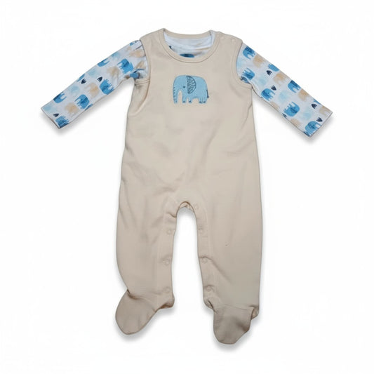 Pyjama bébé mixte à motif éléphant – Ensemble doux 2 pièces