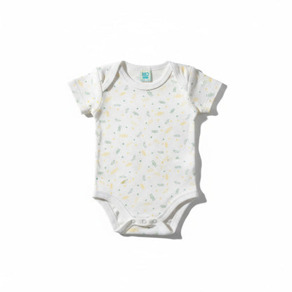 Body bébé blanc à motifs friandise verts et jaunes