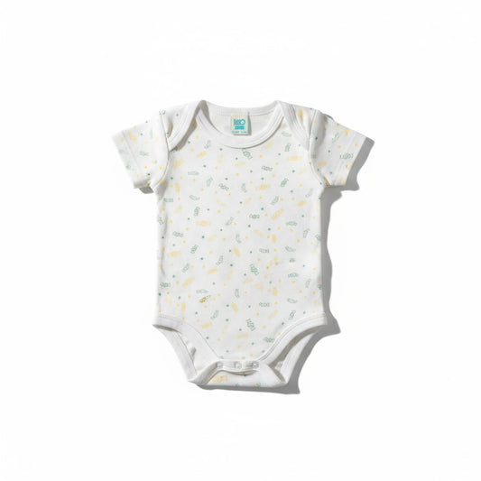 Body bébé blanc à motifs friandise verts et jaunes